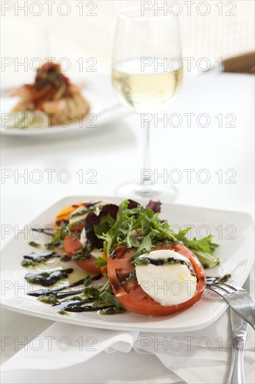 Salad on white plate