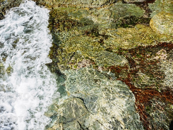 Transparent water in rock pool