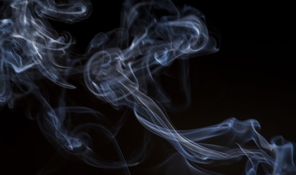 Smoke on black background.