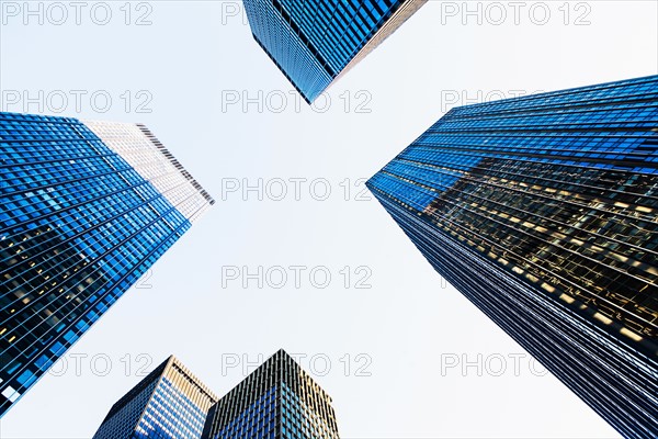 USA, New York, Office skyscrapers in sunlight