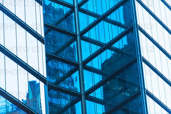 USA, New York, Reflections in office building