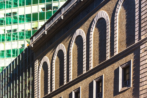 USA, New York, Old building and office block in background