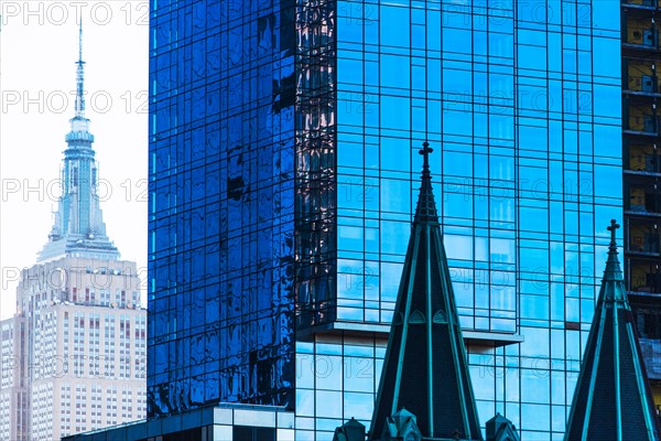 USA, New York, Glass office buildings