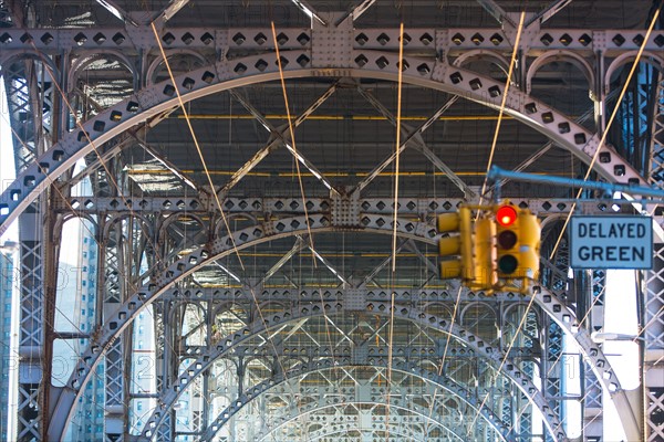 New York City, New York, Road signals under bridge