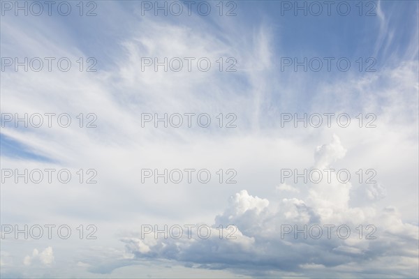 Cirrus and Cumulus clouds on blue sky