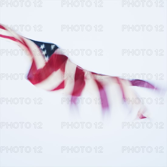 Blurred american flag against white background