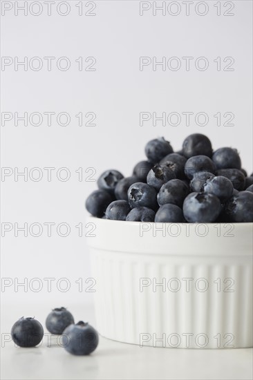 Blueberries in white bowl