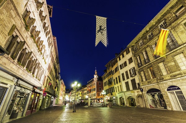 France, Auvergne-Rhone-Alpes, Chambery, Street at night