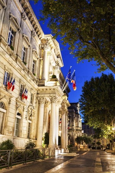 France, Provence-Alpes-Cote d'Azur, Avignon, Street at night