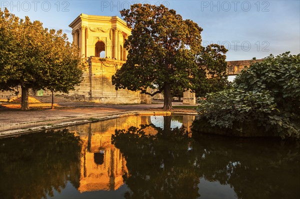 France, Occitanie, Montpellier, Pavillon du Peyrou at sunset