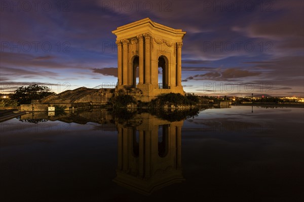 France, Occitanie, Montpellier, Pavillon du Peyrou at dusk