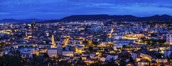 France, Auvergne-Rhone-Alpes, Clermont-Ferrand, Cityscape at dusk