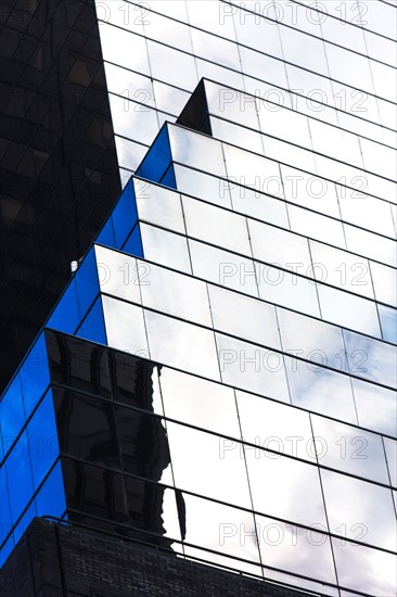 USA, New York State, New York City, Detail of office building facade