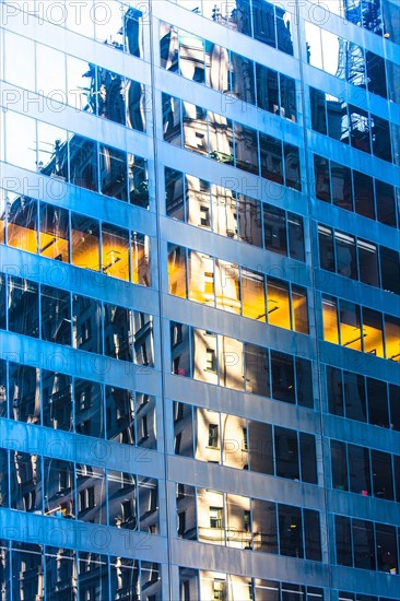 USA, New York State, New York City, Detail of office building facade