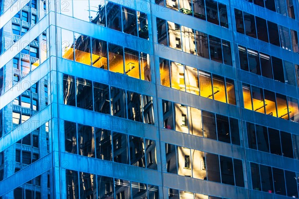 USA, New York State, New York City, Detail of office building facade