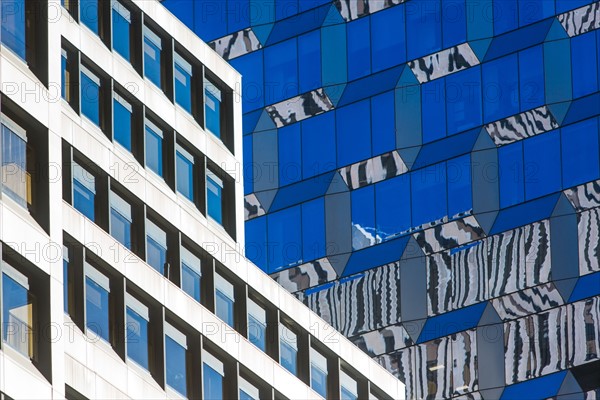 USA, New York State, New York City, Detail of office building facade