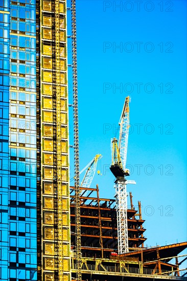 USA, New York State, New York City, Skyscraper under construction