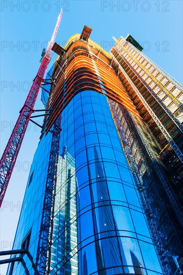 USA, New York State, New York City, Skyscraper under construction