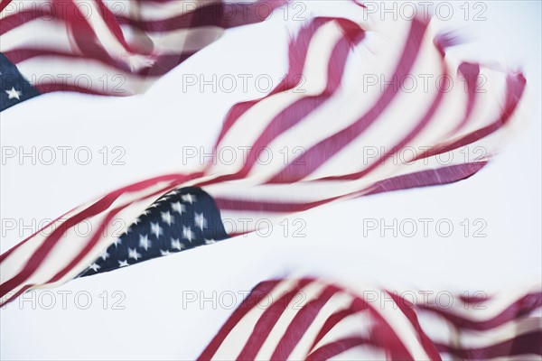 American flag flying in wind