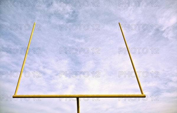 Low angle view of american football goal post