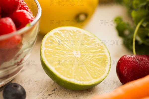 Close-up of halved lime