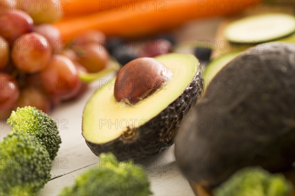 Close-up of halved avocado