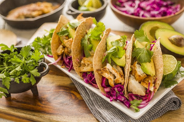 Fresh tortillas on plate