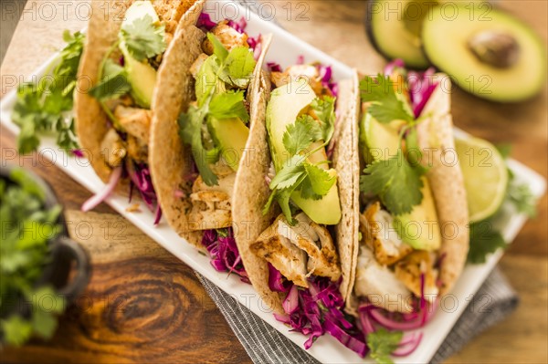 Fresh tortillas on plate