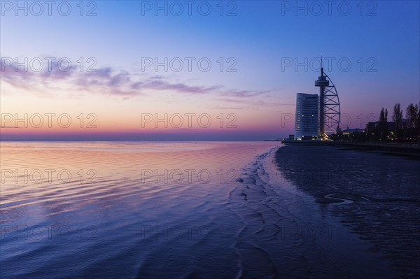 Portugal, Lisbon, Tower Vasco da Gama by Tagus River in Lisbon