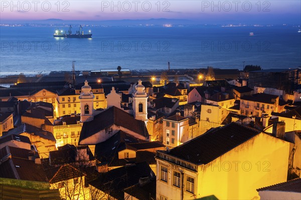 Portugal, Lisbon, Lisbon Old Town and Tagus River