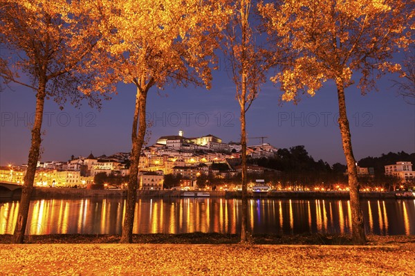 Portugal, Coimbra, Panorama of Coimbra across Mondego River