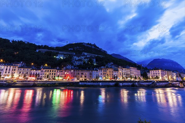 France, Auvergne-Rhone-Alpes, Grenoble, Grenoble architecture along Isere River