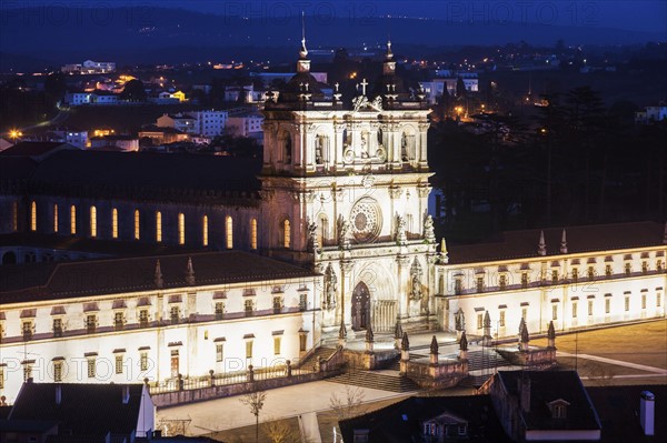 Portugal, Centro Region, Alcobaca, Alcobaca Monastery at night