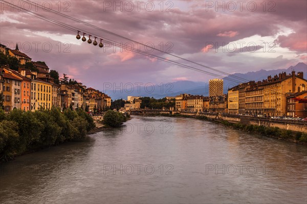France, Auvergne-Rhone-Alpes, Grenoble-Bastille cable car