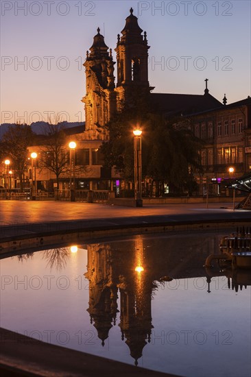 Portugal, Norte Region, Braga, Congregados Basilica in Braga at dawn