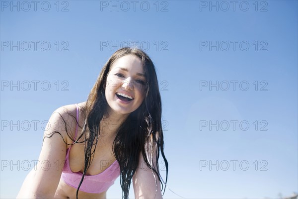 Woman enjoying day on beach