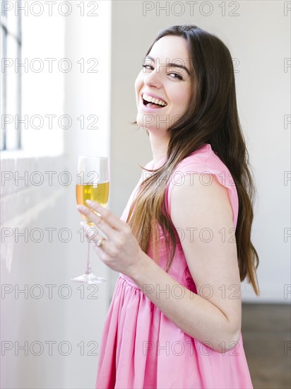 Woman drinking wine