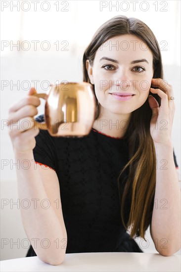 Woman drinking hot chocolate