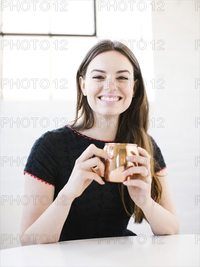 Woman drinking hot chocolate