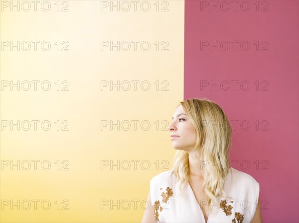 Portrait of young woman contemplating