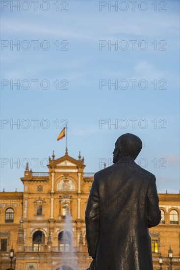 Spain, Seville, Monument at Plaza De Espana
