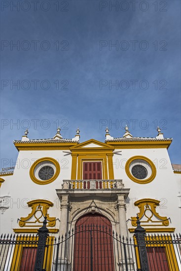 Spain, Andalusia, Seville, Facade of Plaza de Toros de la Maestranza