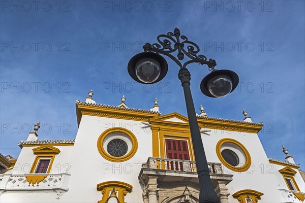 Spain, Andalusia, Seville, Facade of Plaza de Toros de la Maestranza