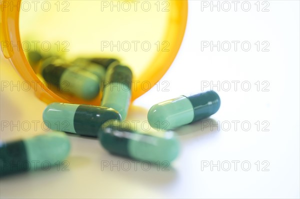Close-up of pill bottle