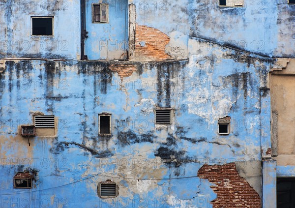 Cuba, Havana, Run-down building