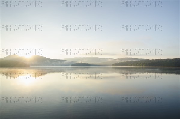 USA, New York, St. Armand, Lake Placid at sunrise