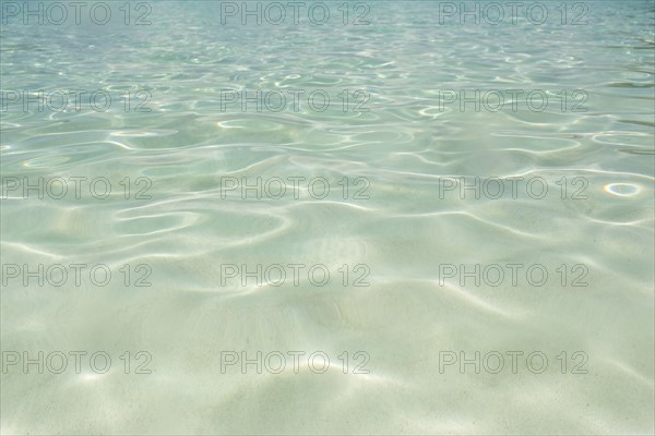 Surface of clear, rippled water