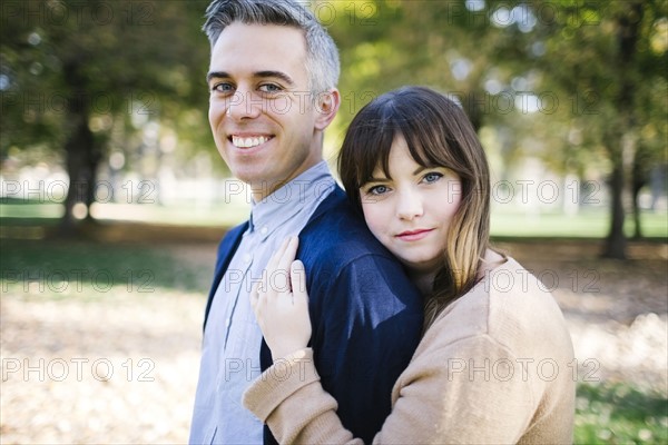 Portrait of smiling couple in park