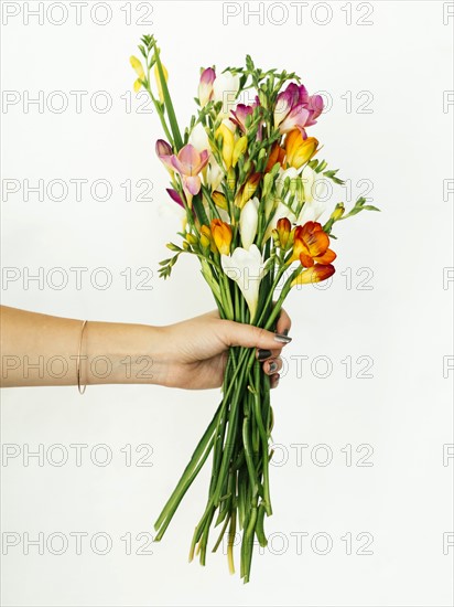 Woman holding bouquet