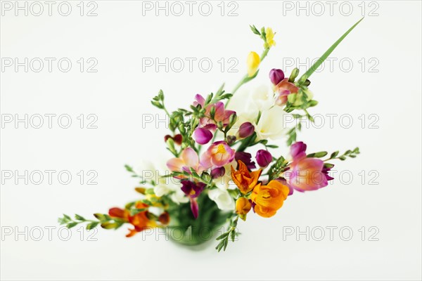 Jar with bunch of flowers